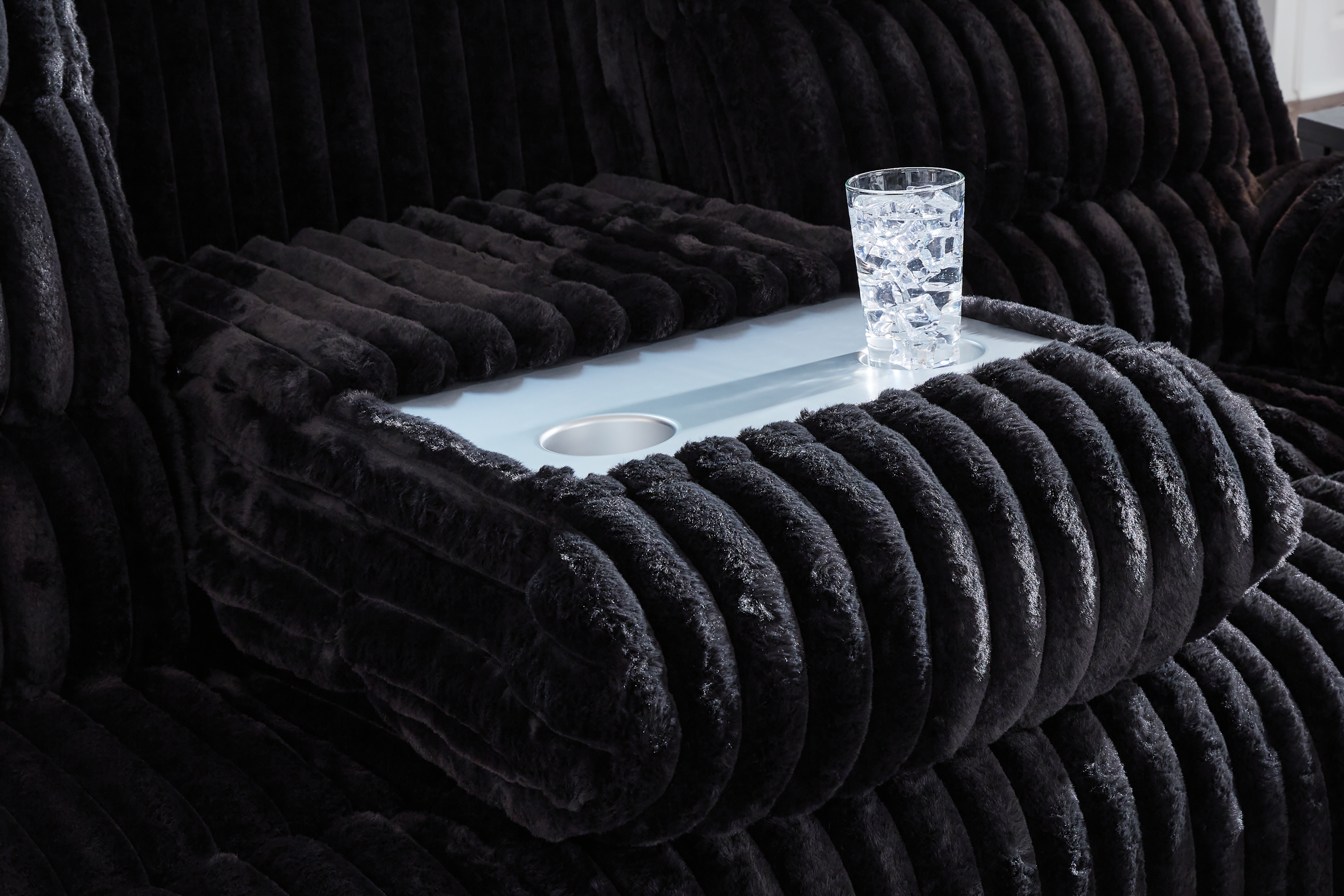 Signature Design by Ashley Rhine Falls Rec Pwr Sofa W/ Drop Down Table