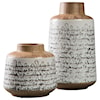 Ashley Furniture Signature Design Accents Meghan Tan/Black Vase Set