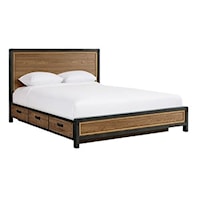 Industrial King Panel Storage Bed