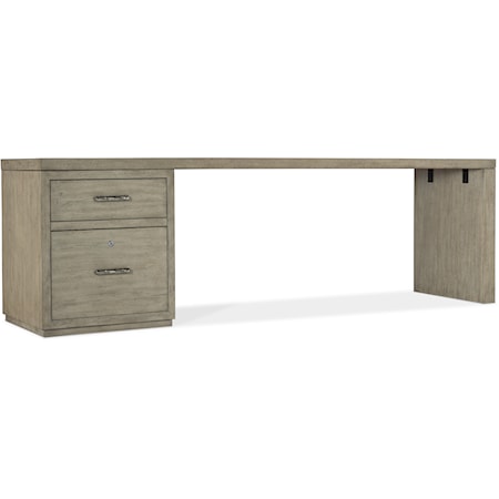 Casual Office Storage Desk with File Cabinet