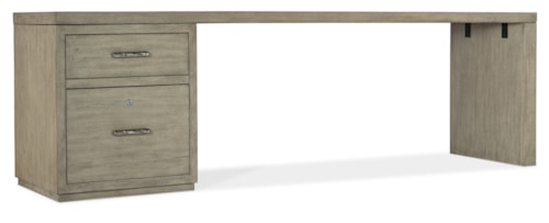 Casual Office Storage Desk with File Cabinet