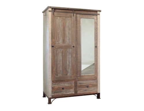 Rustic Armoire with Mirror