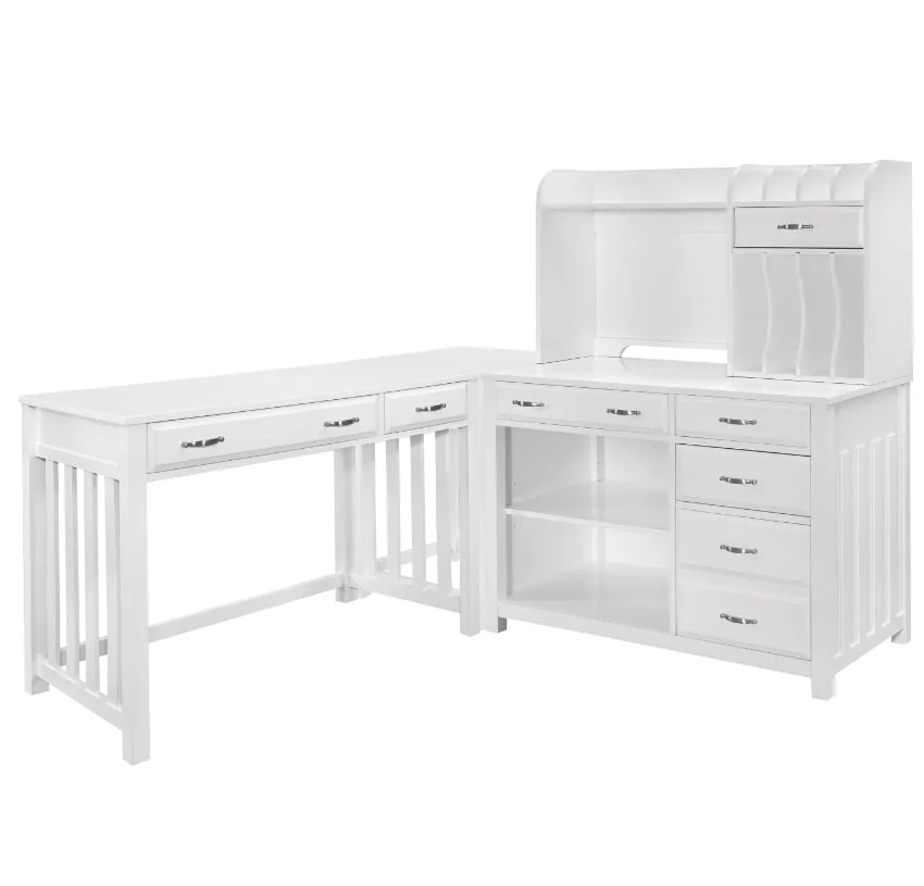 Homelegance Furniture Blanche 4522WH*4 Transitional 4-Piece Corner Desk ...