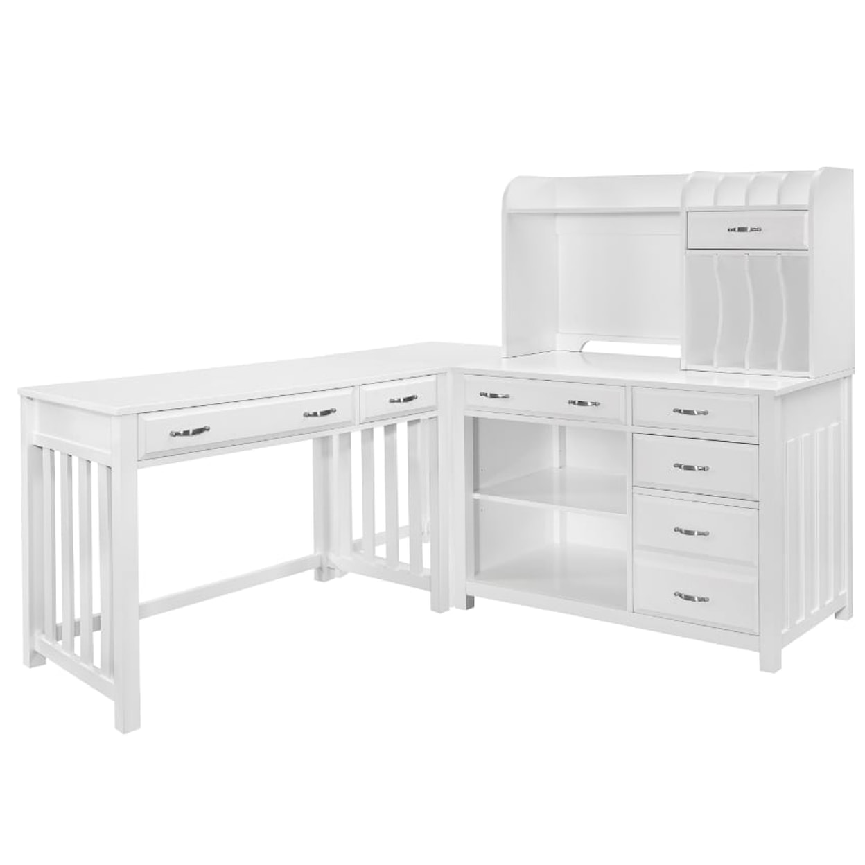 Homelegance Blanche Corner Desk with Hutch