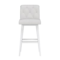 Uniquely Yours Wood And Upholstered Tufted Adjustable Swivel Stool