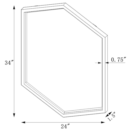 Bledel 24 x 34 Inch Hexagonal Wall Mirror