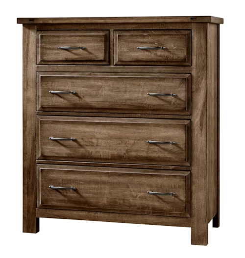 Rustic Farmhouse 5-Drawer Chest with English Dovetail Construction