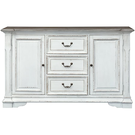 Traditional Buffet with Felt-Lined Top Drawer