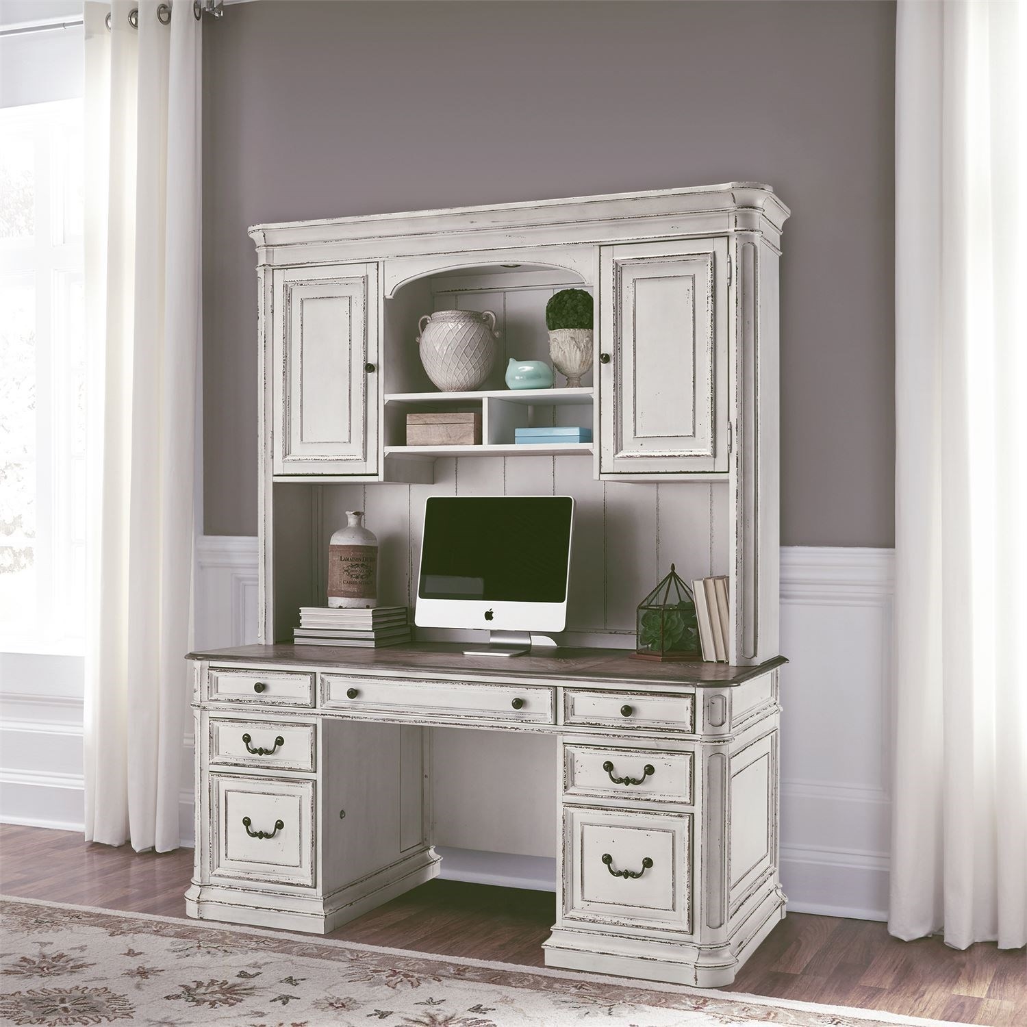 7-Drawer Desk and Hutch