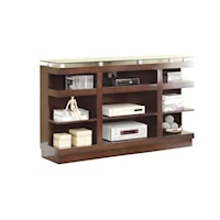 Contemporary 9-Shelf TV Stand with Glass Top