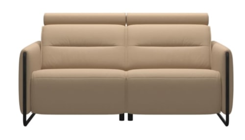 Power Reclining Loveseat with Power Headrests and Steel Arms