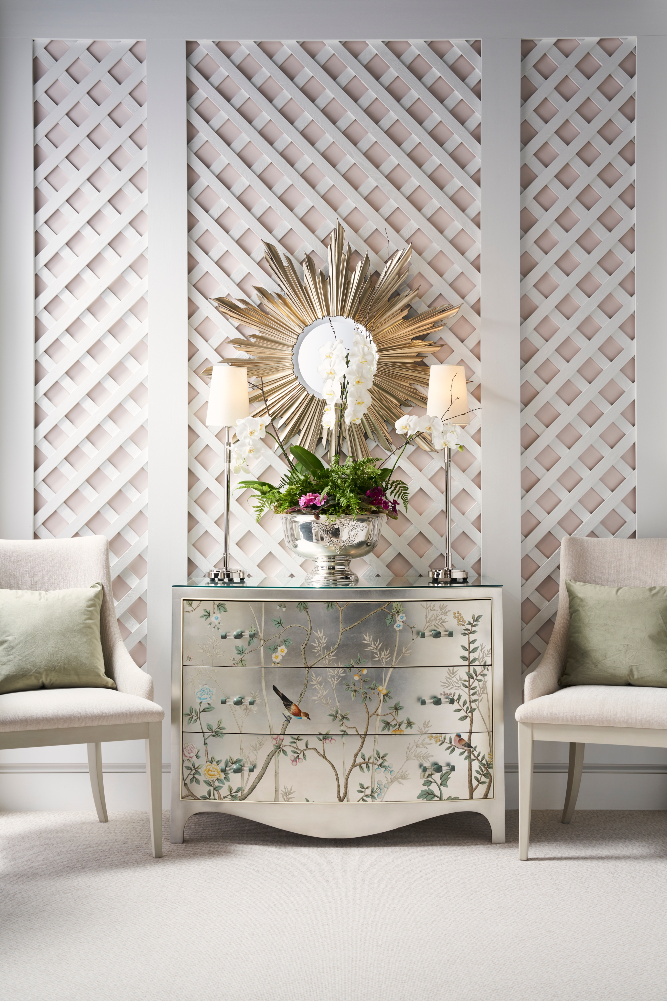 Jonathan Charles JC Modern Shimmering Moon Bow Front Chest