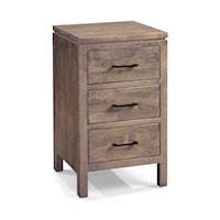 3 Drawer Night Stand with Oil Rubbed Handle Hardware