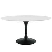 60" Oval Wood Top Dining Table