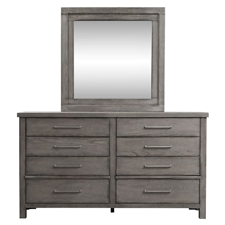 Dresser and Mirror Set