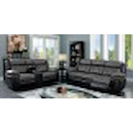 Transitional Power Motion Sofa and Loveseat Set with USB Ports