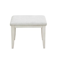 Transitional Vanity Stool with Upholstered Seat