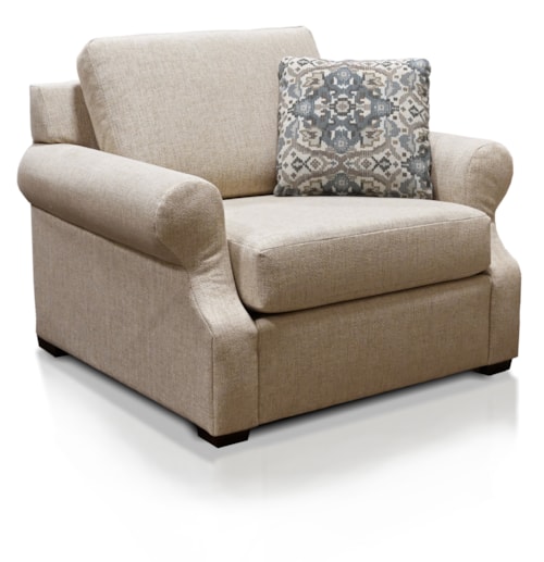 Transitional Chair & a Half with Toss Pillow