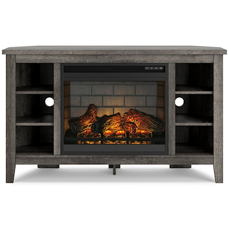 Corner TV Stand w/ Electric Fireplace