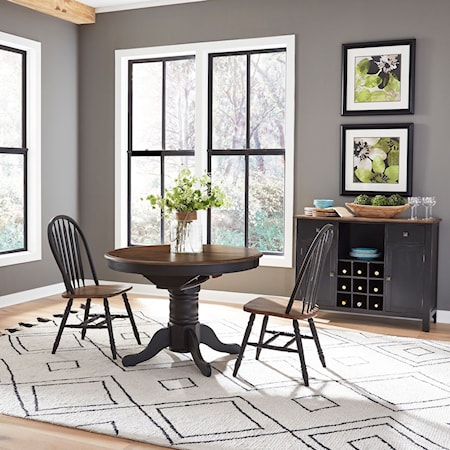 Transitional 3-Piece Dining Set