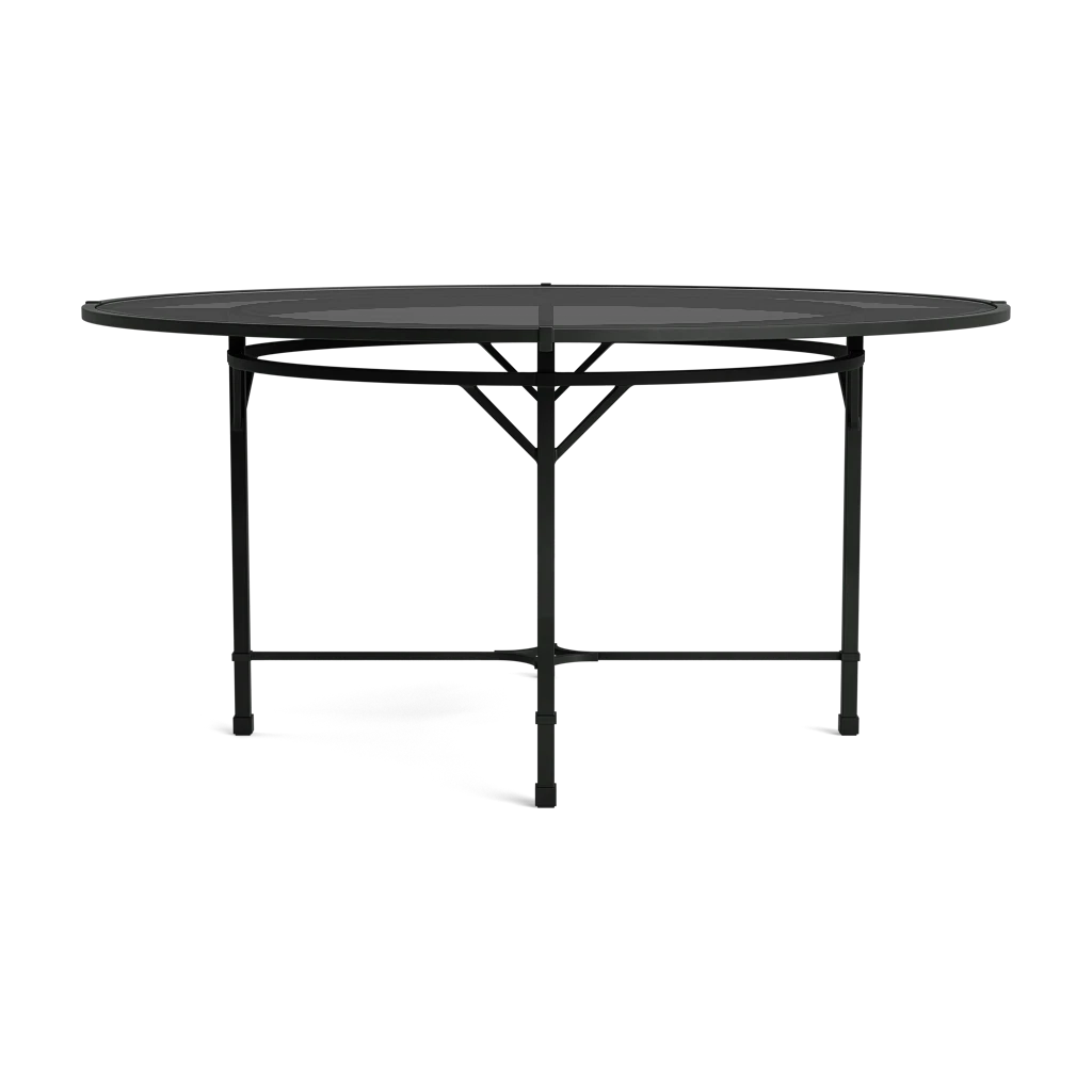 60" Rd. Glass-Top Dining Table