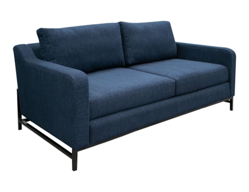 Transitional Loveseat with Iron Base