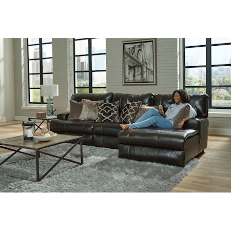 3-Piece Reclining Chaise Sectional Sofa