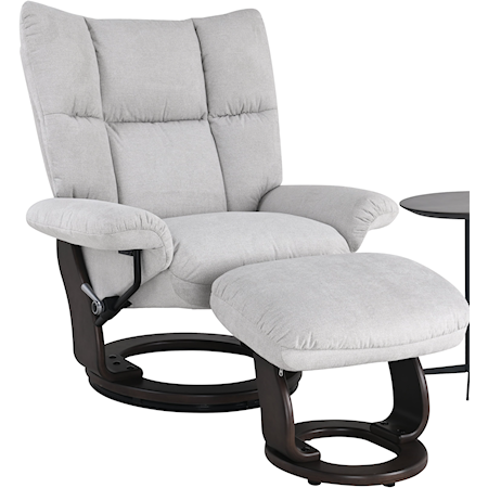 Wide Seat Reclining Chair and Ottoman Set