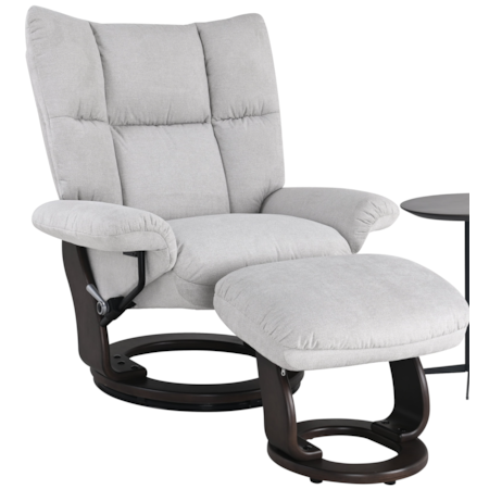 Wide Seat Reclining Chair and Ottoman Set