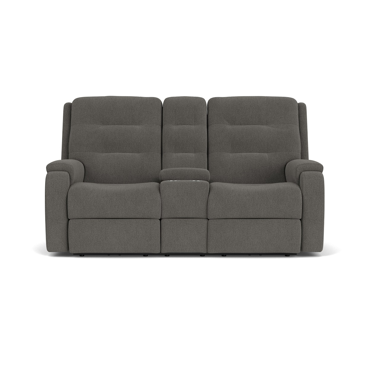 Flexsteel Granite Power Headrest and Lumbar Console Loveseat