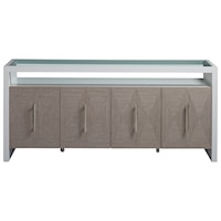 Contemporary Porter Sideboard with Glass Top