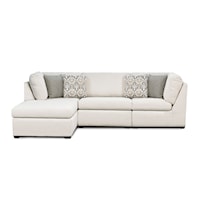 Contemporary 4-Piece Armless Sectional Sofa with Short Block Legs