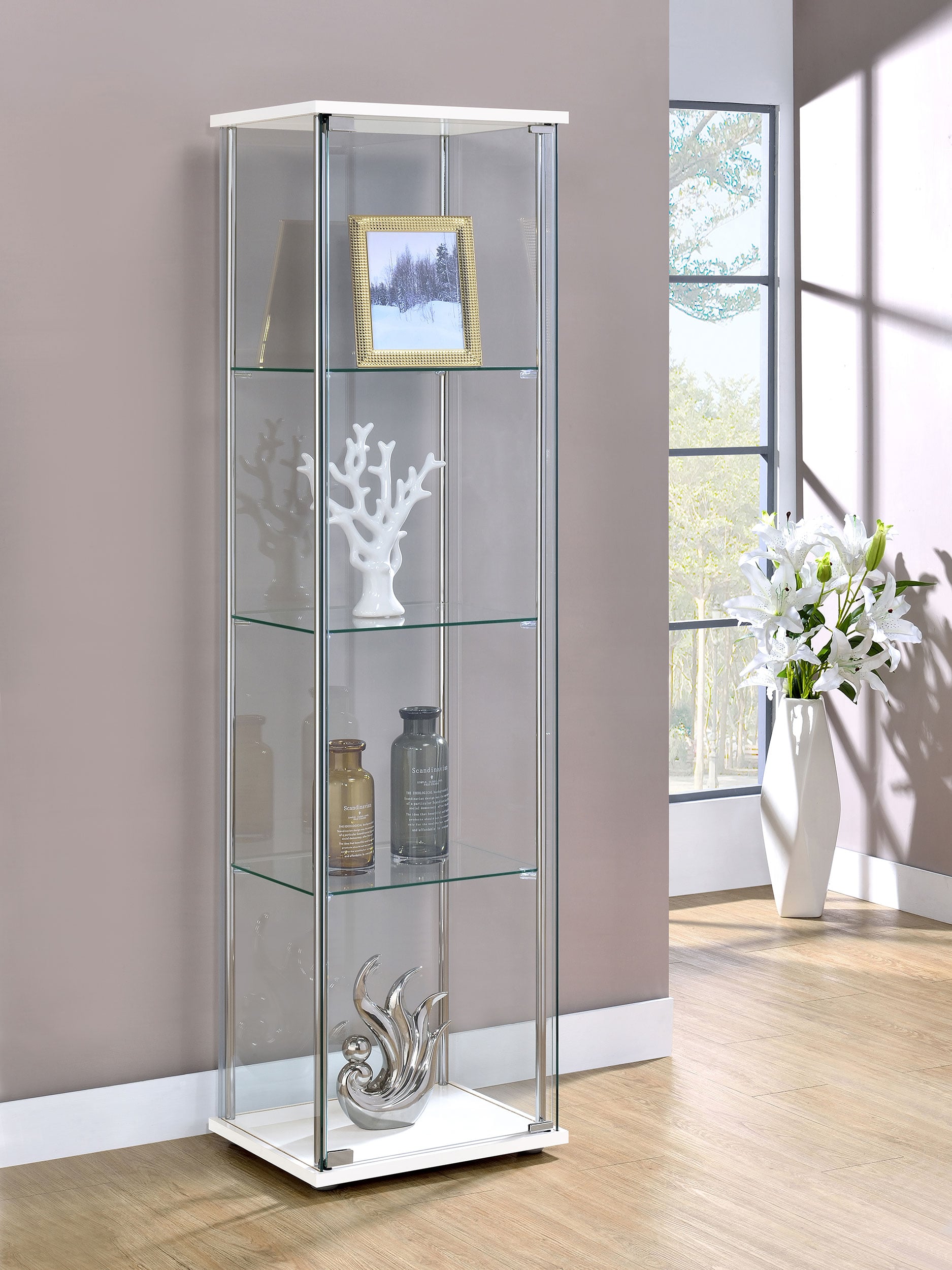 Bellatrix 4-shelf Glass Curio Cabinet