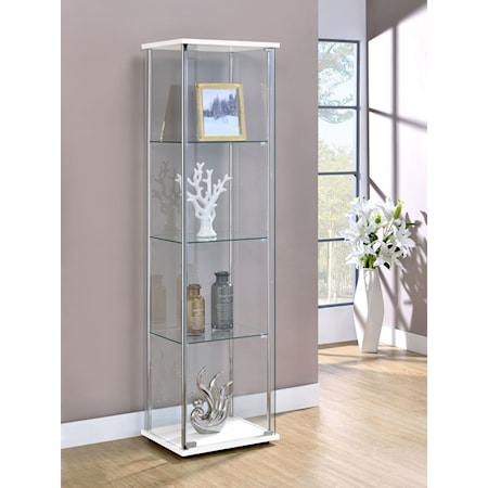 Bellatrix 4-shelf Glass Curio Cabinet