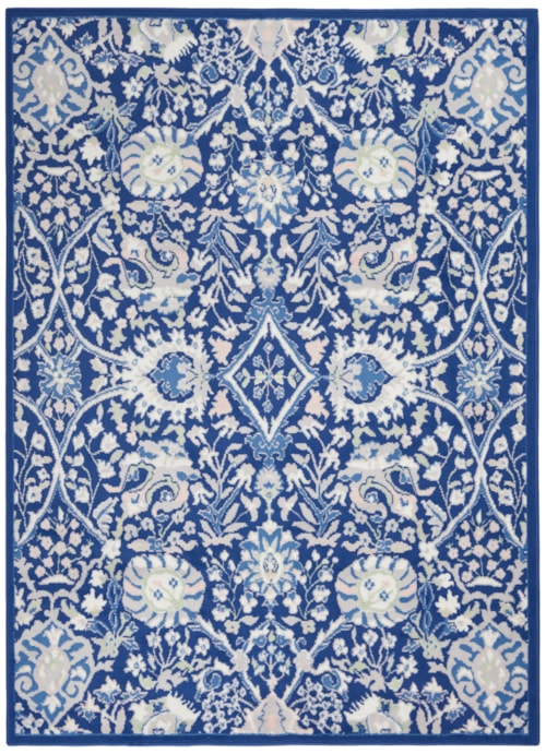 6' x 9' Navy Multicolor Rectangle Rug