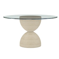 Contemporary Round Dining Table with Glass Tabletop