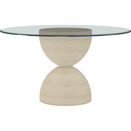 Contemporary Round Dining Table with Glass Tabletop