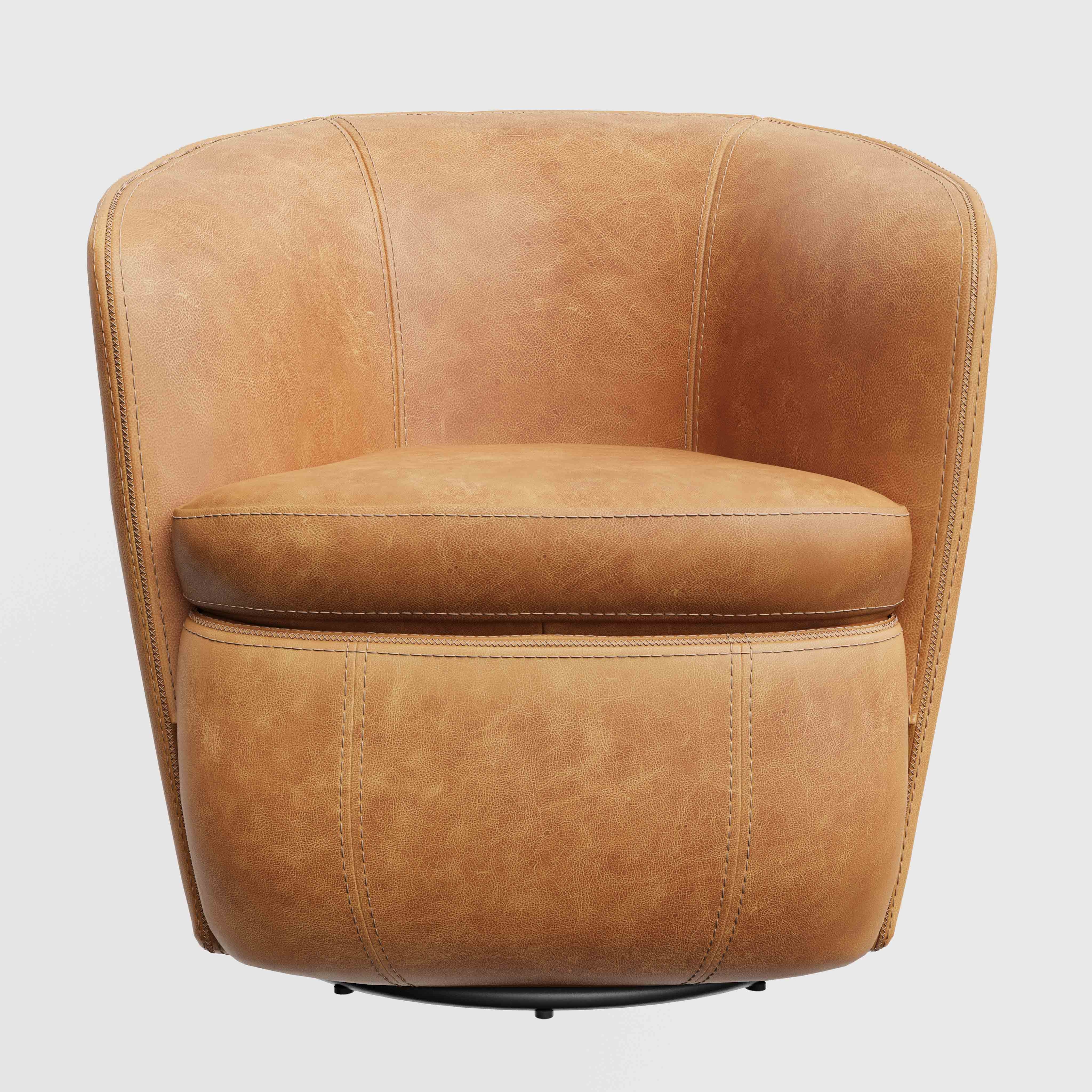 Parker Living Barolo Leather Swivel Barrel Chair