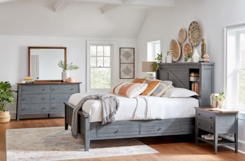 Farmhouse Queen 5-Piece Storage Bedroom Set