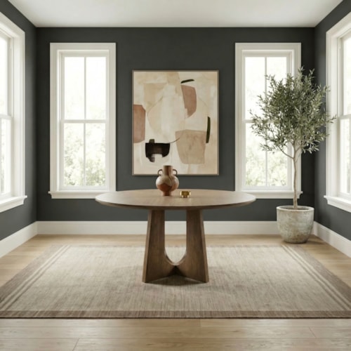 Contemporary 54" Round Pedestal Dining Table