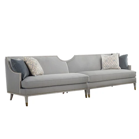 Transitional 2-Piece Sectional Sofa with Nailheads