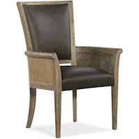 Traditional Host Chair with Leather Seat and Back