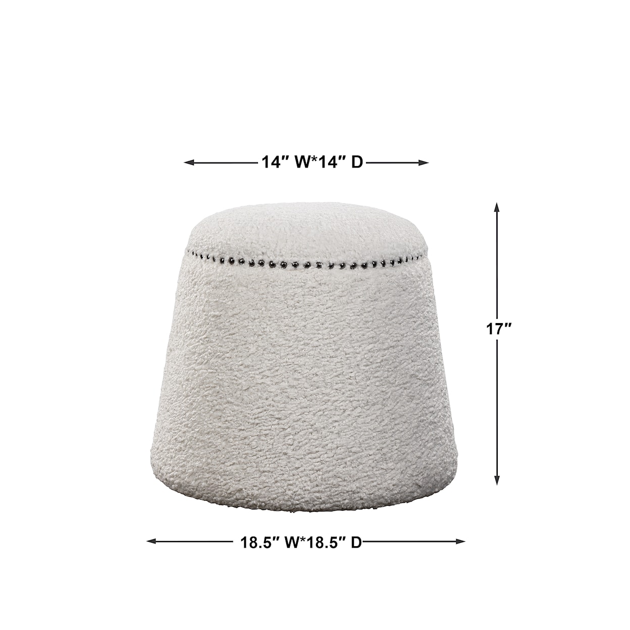 Uttermost Gumdrop Gumdrop White Ottoman