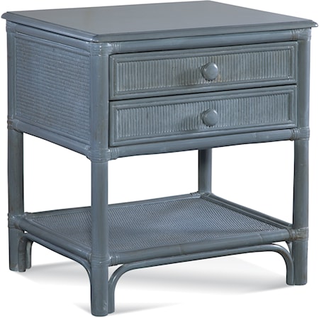Tropical 2-Drawer Nightstand with Open Shelf