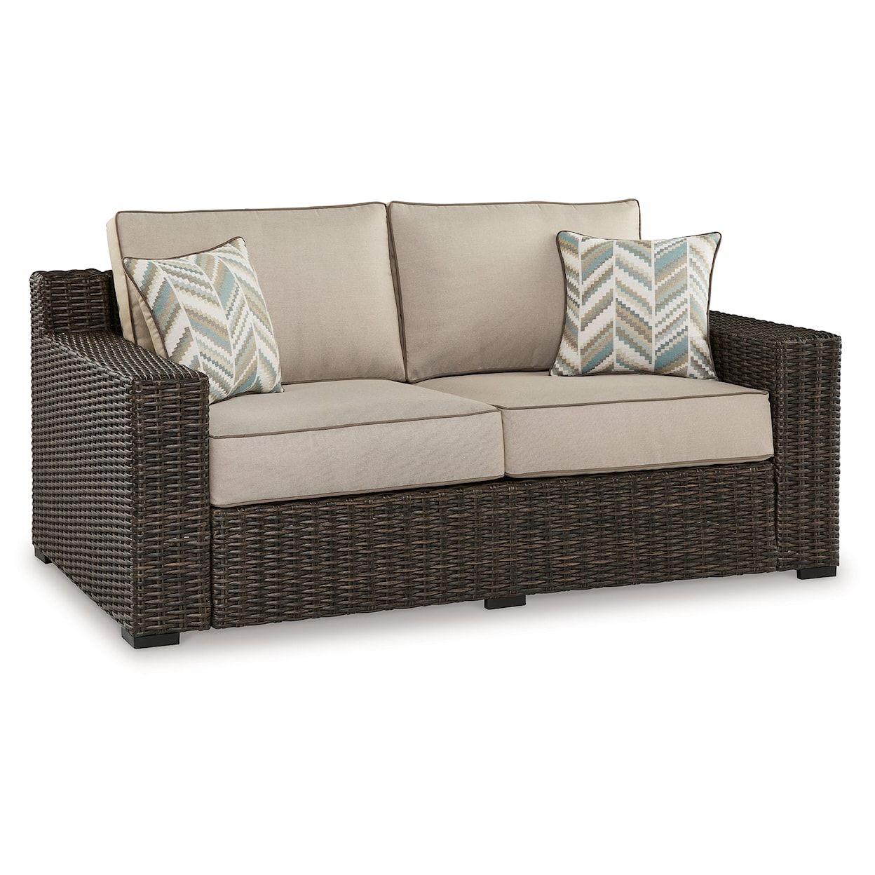 Signature Design by Ashley Coastline Bay Outdoor Loveseat With Cushion