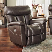 Casual Power Rocking Recliner with Power Headrest, Lumbar, USB Port