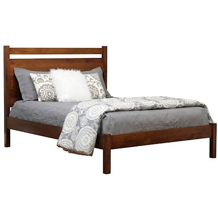 Transitional King Panel Bed in Rustic Cherry Finish