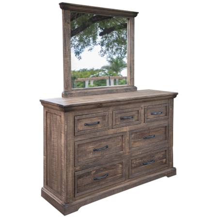 Dresser and Mirror Set