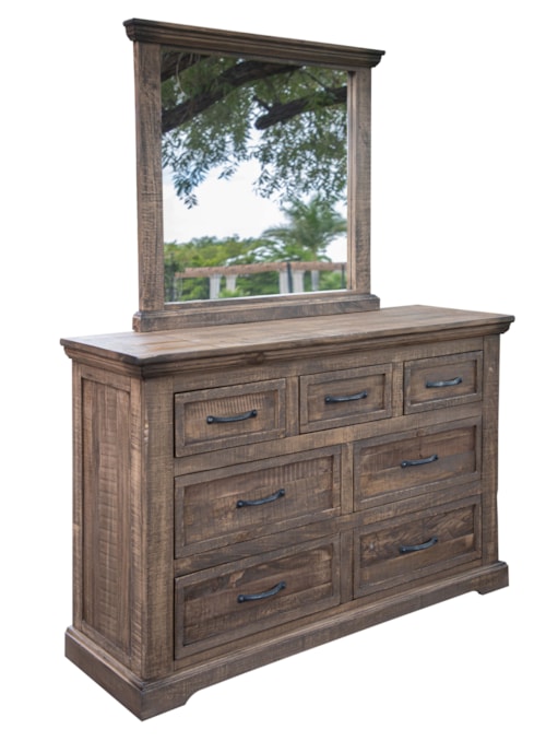 Rustic Dresser and Mirror Set