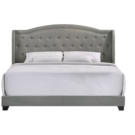 Transitional Rhyan Queen Upholstered Bed